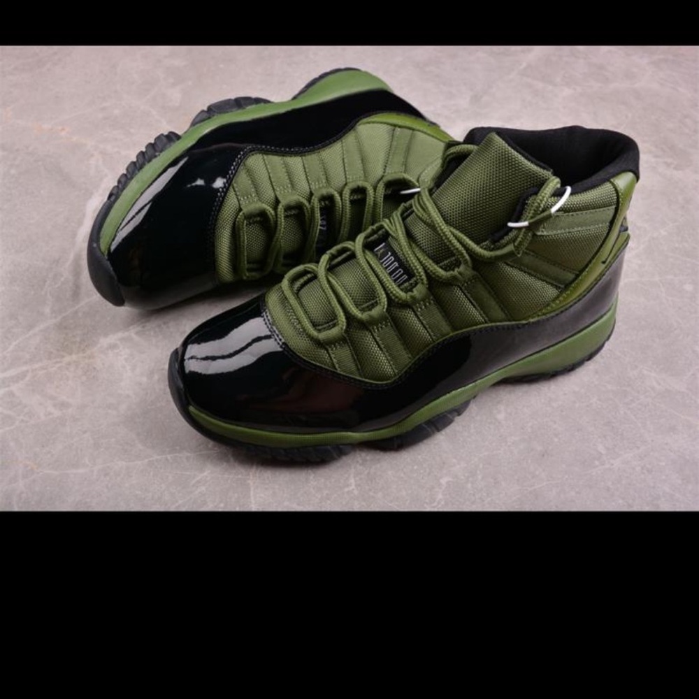 Jordan Green and Black High-Top Athletic Shoes